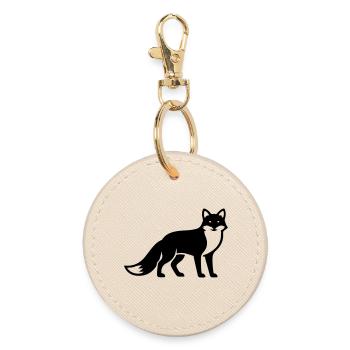 Silhouette d’animal renard - Porte-clés rond - huître - Devant
