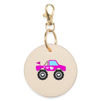 Monster Truck Rose - Porte-clés rond - huître - Devant