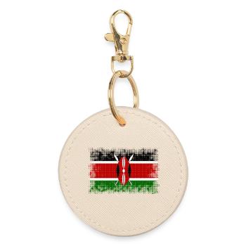 Flagge Land Kenia - Runder Schlüsselanhänger - Auster - Vorne