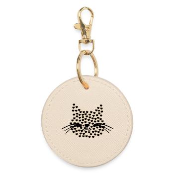 Cats Hearts Valentine's Day - Round Keyring - oyster - Front