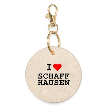 Ich liebe Schaffhausen - I love Schaffhausen - Round Keyring - oyster - Front