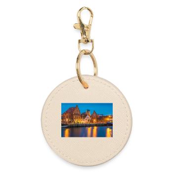 Wismar in the evening - Round Keyring - oyster - Front