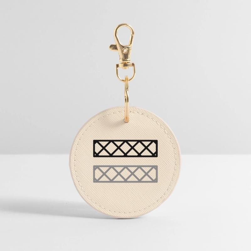 Fence Grid Pattern Frame Round Keyring