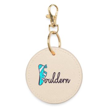 Father's Day Dad Bouldering - Round Keyring - oyster - Front