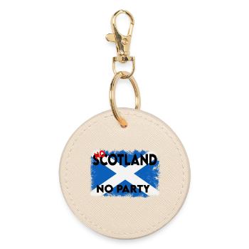 Bold Saltire Flag Typography - Round Keyring - oyster - Front