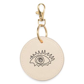Conception abstraite des yeux - Porte-clés rond - huître - Devant