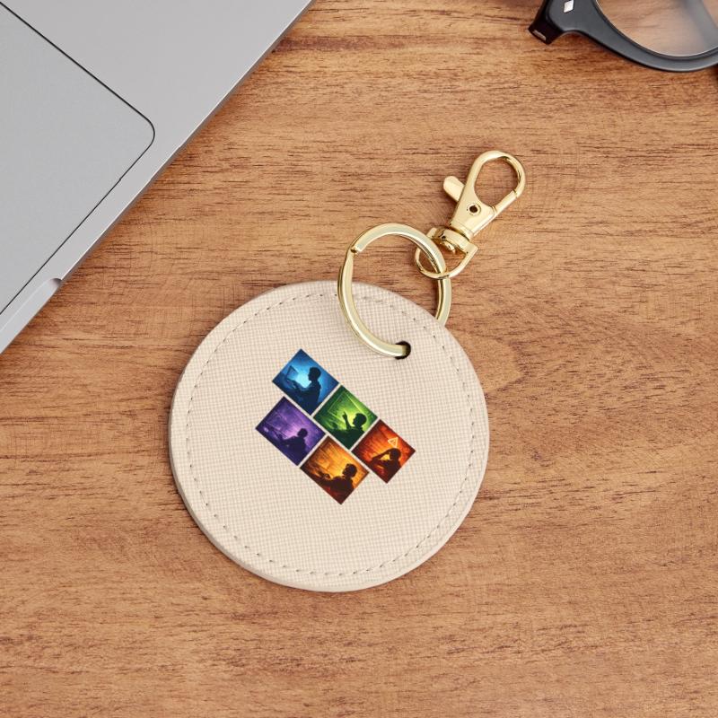 Multi-Screen Code Shadow Round Keyring