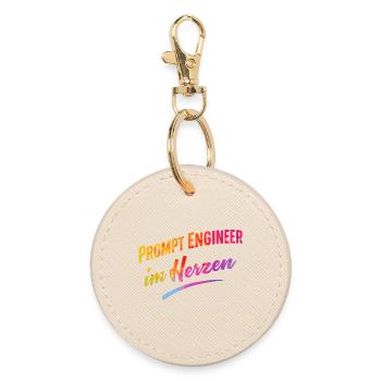 Prompt Engineer im Herzen - Runder Schlüsselanhänger - Auster - Vorne
