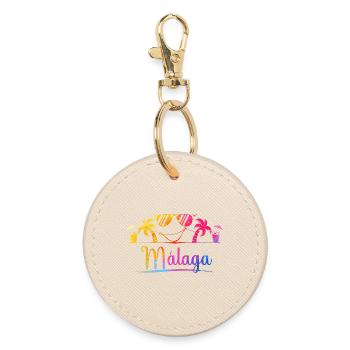 Málaga Tropical Palm Sunglasses - Round Keyring - oyster - Front