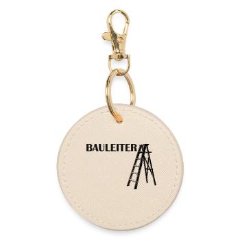 Bauleiter Typografie Baustellenstil - Runder Schlüsselanhänger - Auster - Vorne