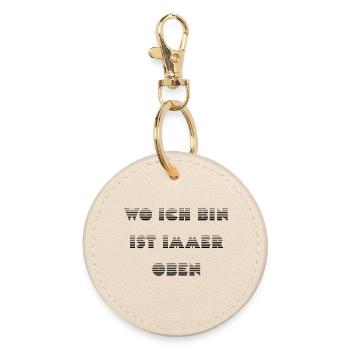 Wie ein Kompass: Ich bin immer oben - Runder Schlüsselanhänger - Auster - Vorne