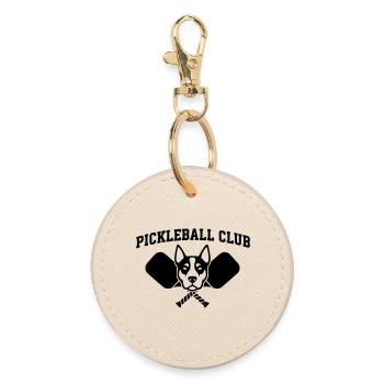 Chien sportif du club de pickleball - Porte-clés rond - huître - Devant