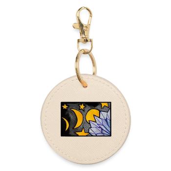 Moonlit Crystal Dream - Round Keyring - oyster - Front