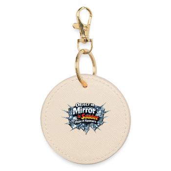 A broken mirror is the sad truth - Round Keyring - oyster - Front