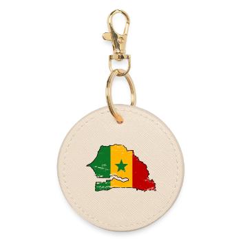 Senegal Flagge Landkarte - Runder Schlüsselanhänger - Auster - Vorne