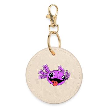 Naughty Axolotl with Tongue - Round Keyring - oyster - Front