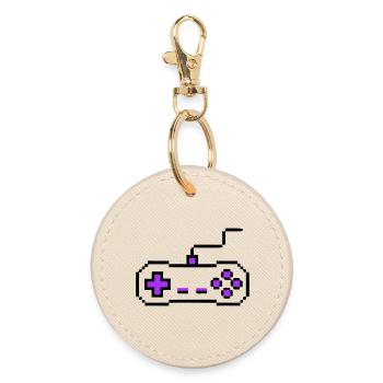 Joueur avec manette rétro - Porte-clés rond - huître - Devant