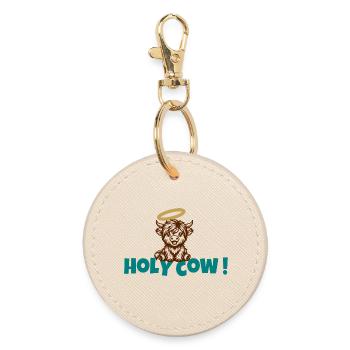 Holy Cow Halo Cartoon - Round Keyring - oyster - Front