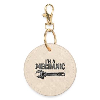 I’m a Mechanic - Round Keyring - oyster - Front