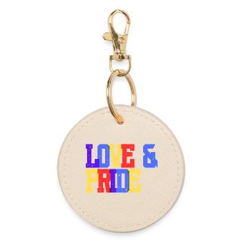 Love and Pride Rainbow - Round Keyring - oyster - Front