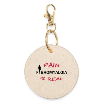 Fibromyalgia - Pain is real Geschenk - Runder Schlüsselanhänger - Auster - Vorne