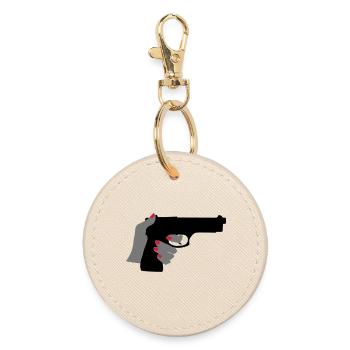 Gun - Round Keyring - oyster - Front