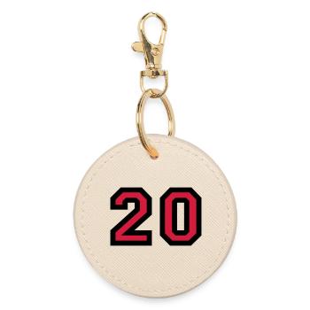 Le numéro 20 - nombre de vingt - Porte-clés rond - huître - Devant