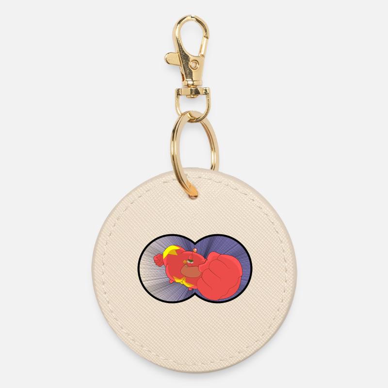 Captain Biceps - Round Keyring - oyster