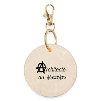 t-shirt anarchy architect of the mess tote bag - Round Keyring - oyster - Front