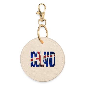 Design islandais avec motif de drapeau - Porte-clés rond - huître - Devant