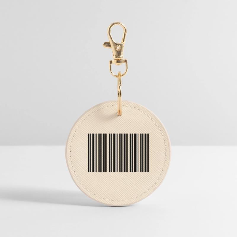Barcode Barcode Nerd IT Technology Design Round Keyring