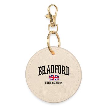 Bradford Flaggen-Shirt – UK Stadtmotiv - Runder Schlüsselanhänger - Auster - Vorne