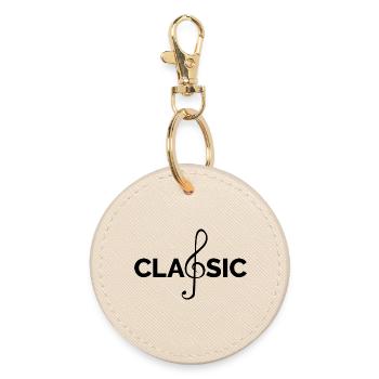 classic Musik Musiker Klassik Instrumente icon - Runder Schlüsselanhänger - Auster - Vorne
