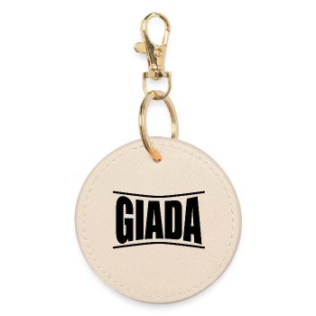 T-Shirt Giada T-Shirt Geschenkidee - Runder Schlüsselanhänger - Auster - Vorne
