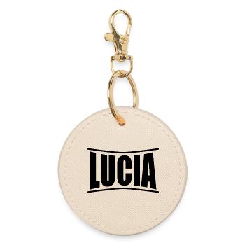 name t-shirt Lucia t-shirt gift idea - Round Keyring - oyster - Front