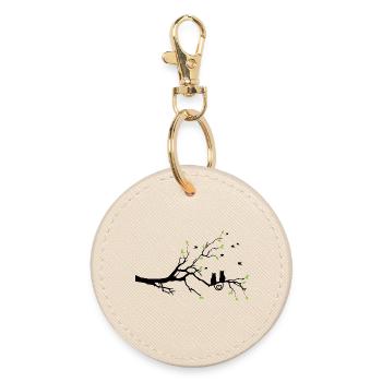 Rameau nocturne à feuilles vertes - Porte-clés rond - huître - Devant
