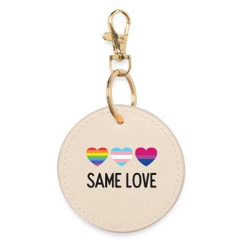 Pride Month LGBTQ - Gleiche Liebe - Runder Schlüsselanhänger - Auster - Vorne