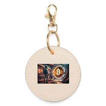 Bitcoin monnaie astronaute - Porte-clés rond - huître - Devant