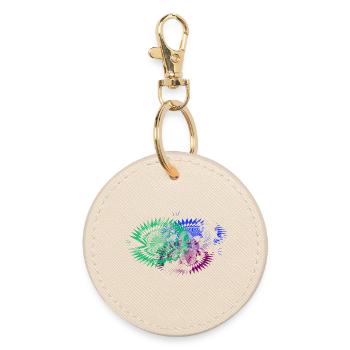 chaos art fashion pattern - Round Keyring - oyster - Front