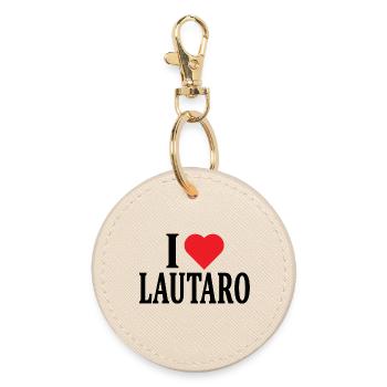 Ich liebe Lautaro T-Shirt Geschenkidee T-Shirt - Runder Schlüsselanhänger - Auster - Vorne