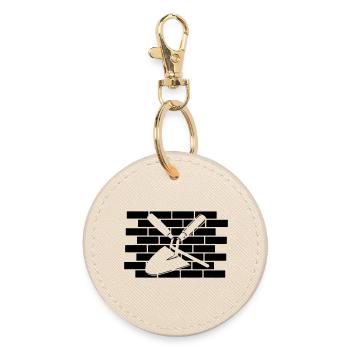 Joint nail and trowel cut out - Round Keyring - oyster - Front
