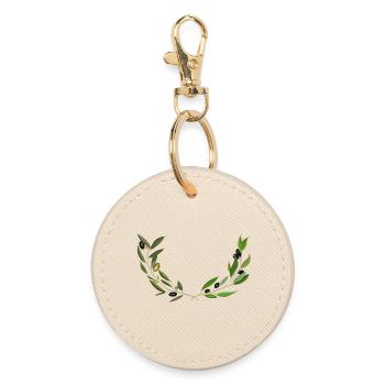 Olive branches Marseille handmade - Round Keyring - oyster - Front