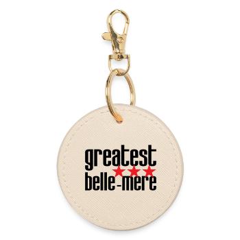 Best Mother-in-Law in the World - Round Keyring - oyster - Front
