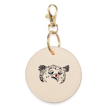 Owl and ladybug - Round Keyring - oyster - Front