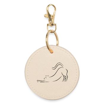 cat - Round Keyring - oyster - Front