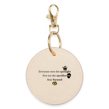 Focus on your goal - then you will be successful - Round Keyring - oyster - Front