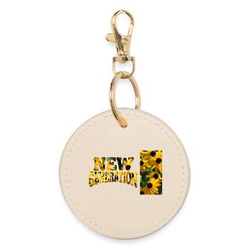 New Birth Sunflower Drawings - Round Keyring - oyster - Front