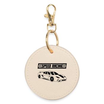 Minimalist sports racing car - Round Keyring - oyster - Front