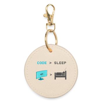 Code vs Veille : codeur en mode veille - Porte-clés rond - huître - Devant