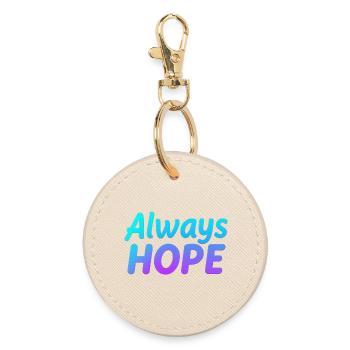 Always Hope Gradient - Round Keyring - oyster - Front